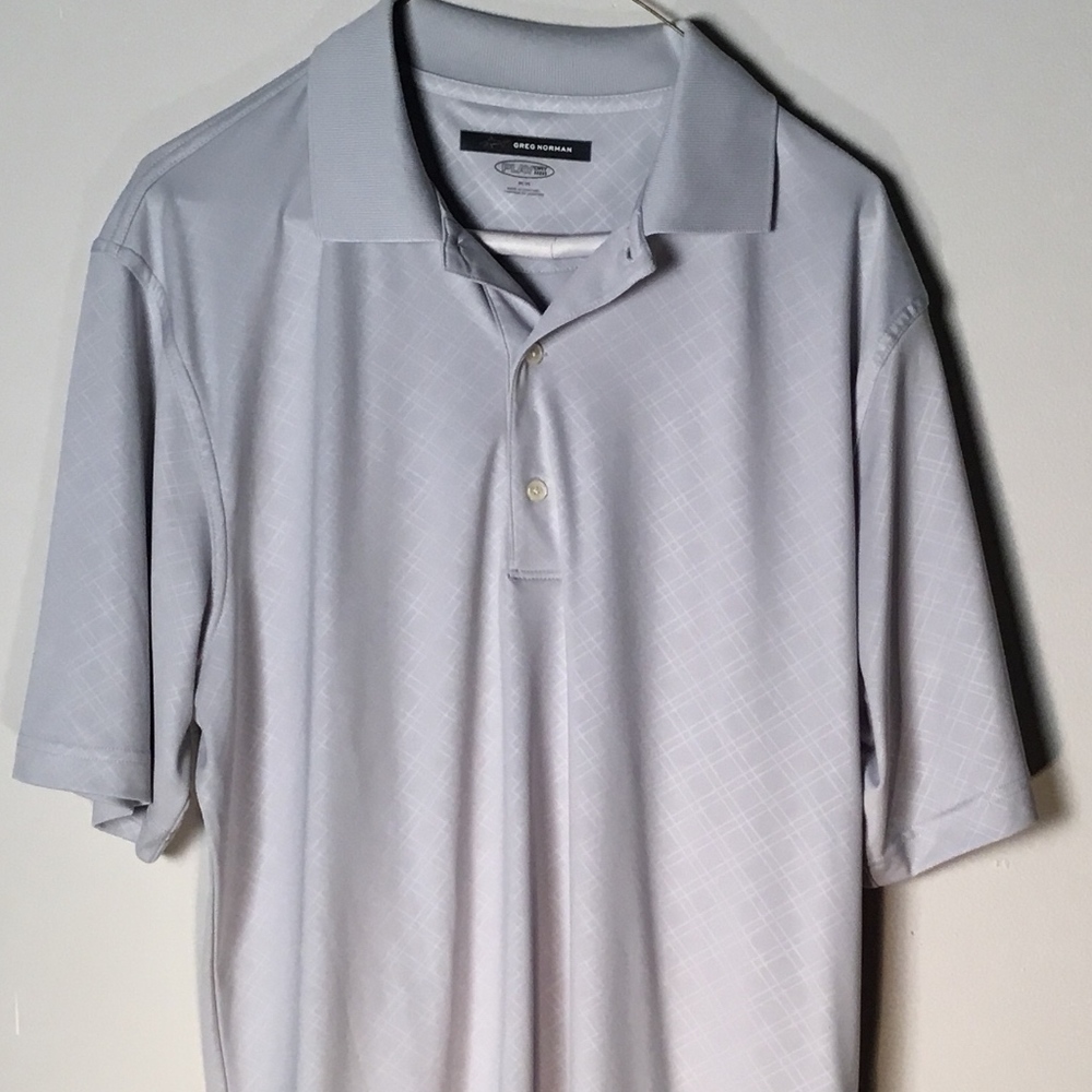 Greg Norman Men's Golf Shirt Gray Pre-Owned Size M